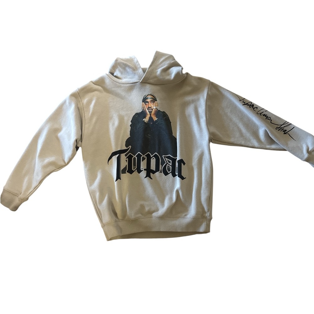Cotton On Cream Graphic Tupac Pullover Hoodie